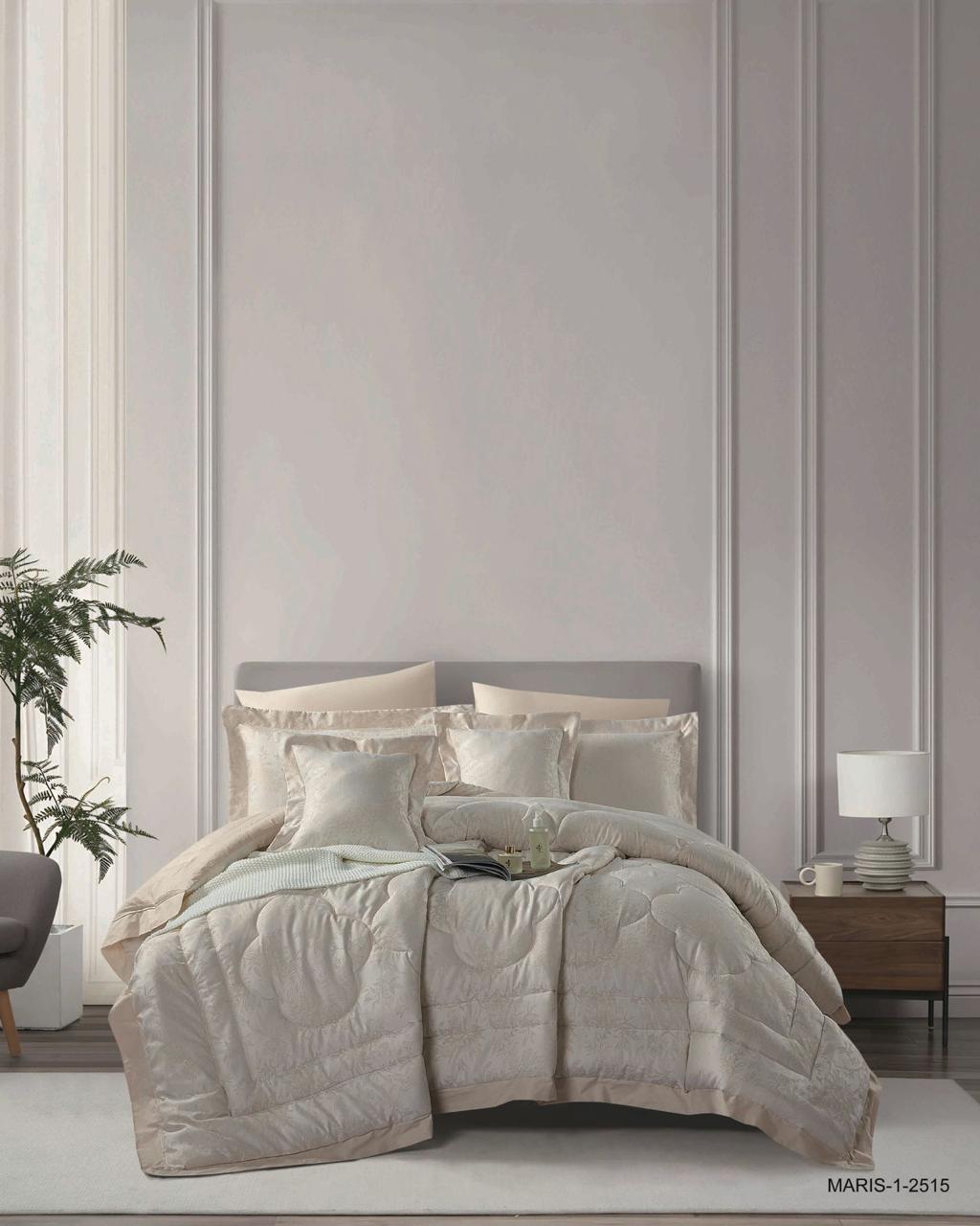 8-Piece Double Super King Size Comforter Set – Jacquard One Side, 100% Cotton Backside