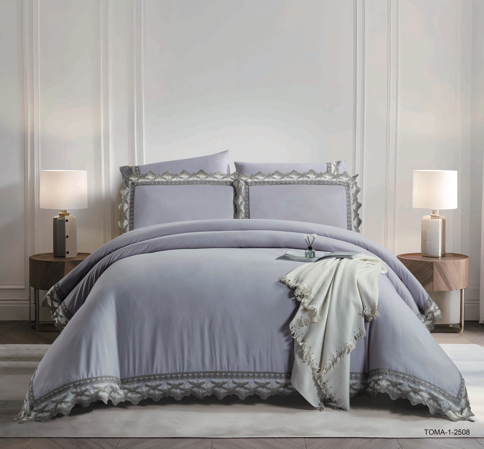 6 Pieces Luxury Wedding Comforter Set with Fittsed Sheet & Pillow Cover