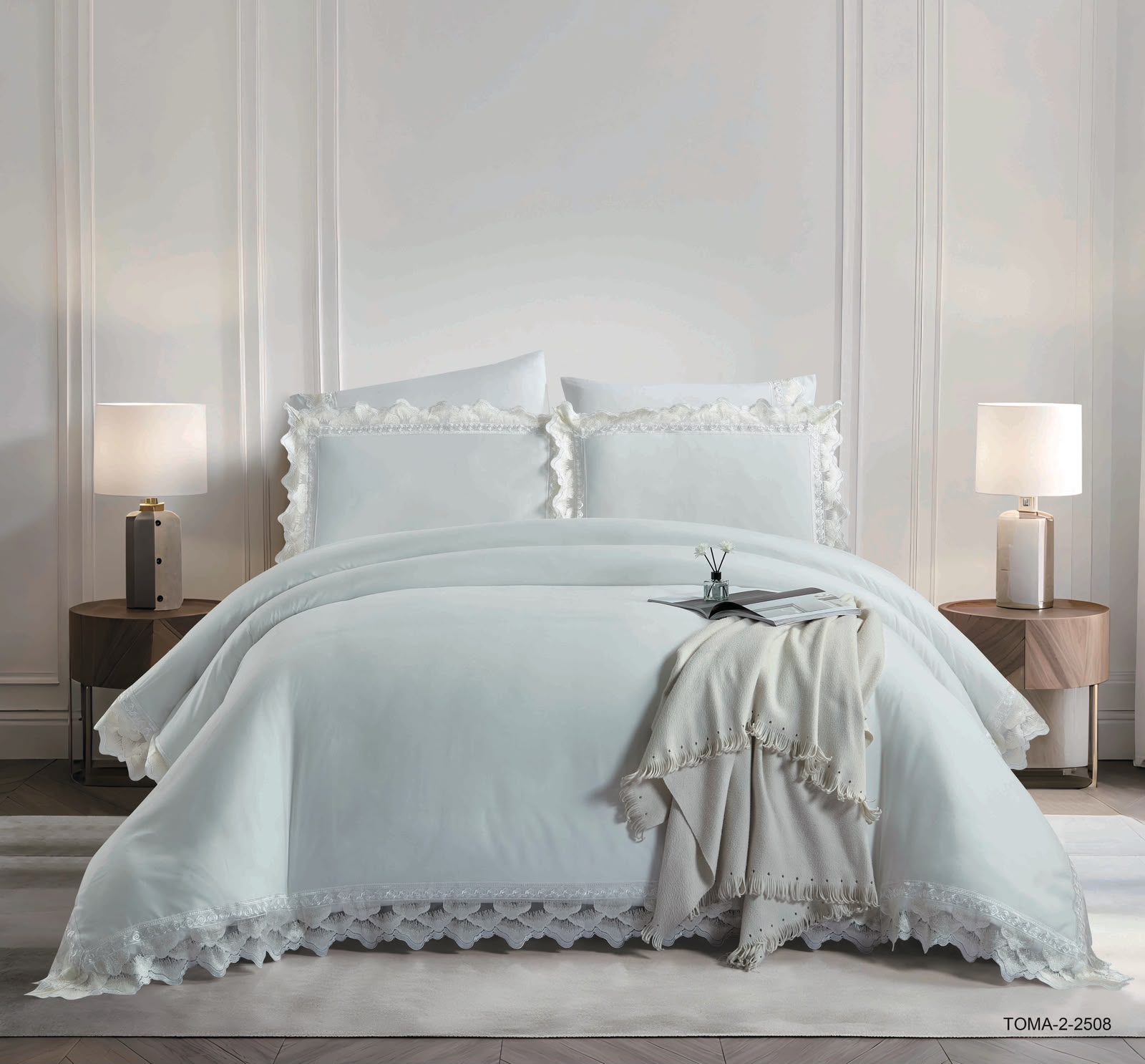 6 Pieces Luxury Wedding Comforter Set with Fittsed Sheet & Pillow Cover