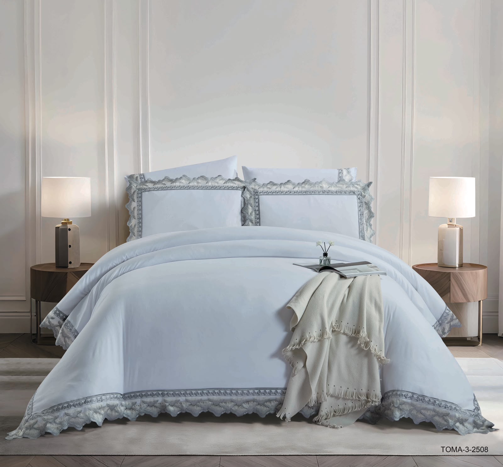 6 Pieces Luxury Wedding Comforter Set with Fittsed Sheet & Pillow Cover