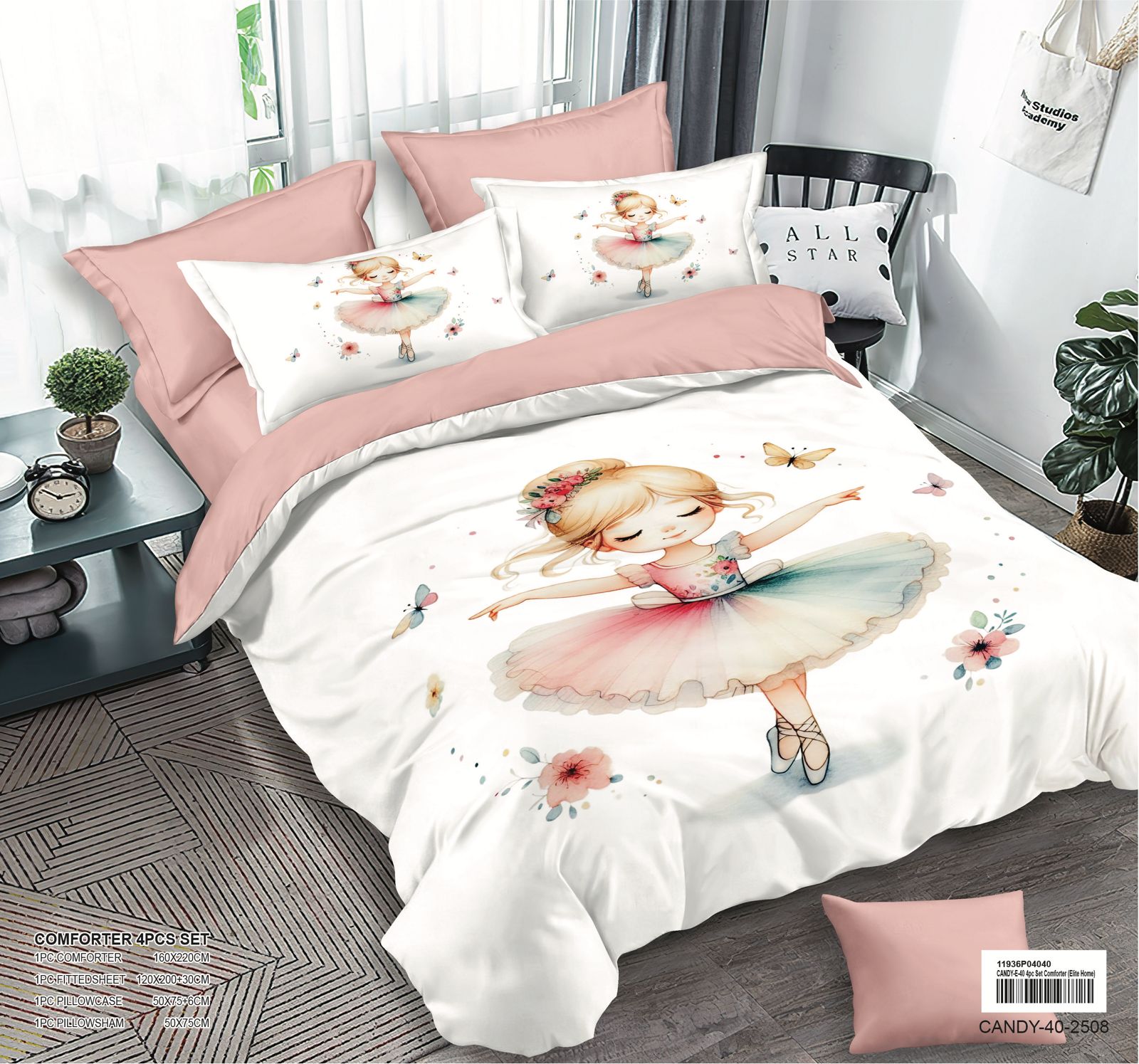 4-Piece Kids Comforter Bedding Set