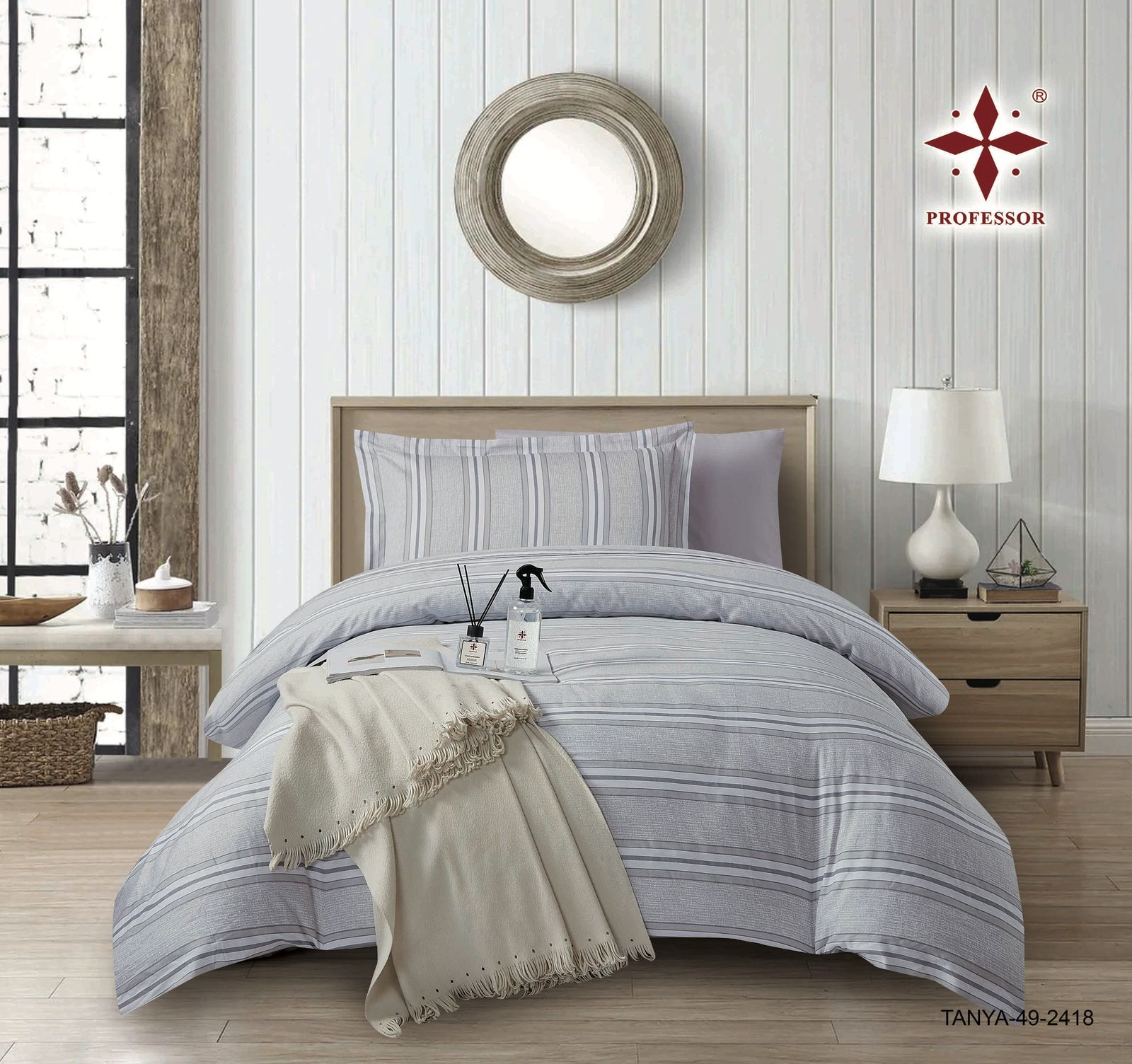 100% Cotton Comforter Set – 4-Piece Single Bed Bedding