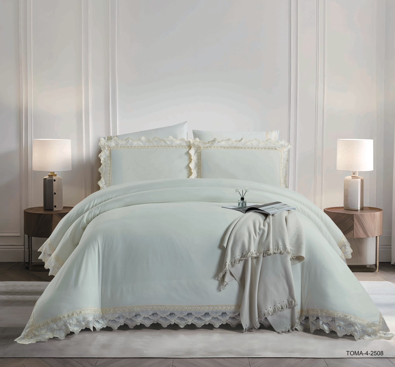 6 Pieces Luxury Wedding Comforter Set with Fittsed Sheet & Pillow Cover