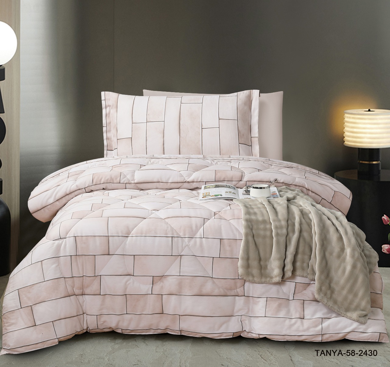 100% Cotton Comforter Set – 4-Piece Single Bed Bedding