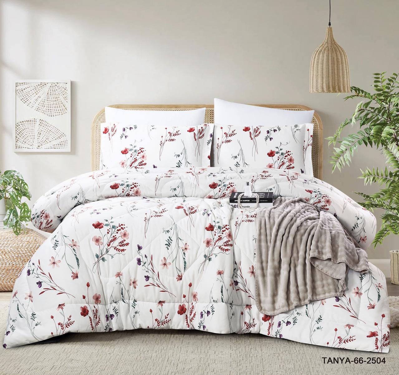 100% Cotton Comforter Set – 4-Piece Single Bed Bedding