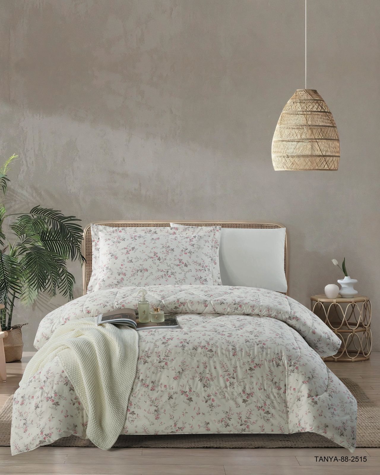 100% Cotton Comforter Set – 4-Piece Single Bed Bedding
