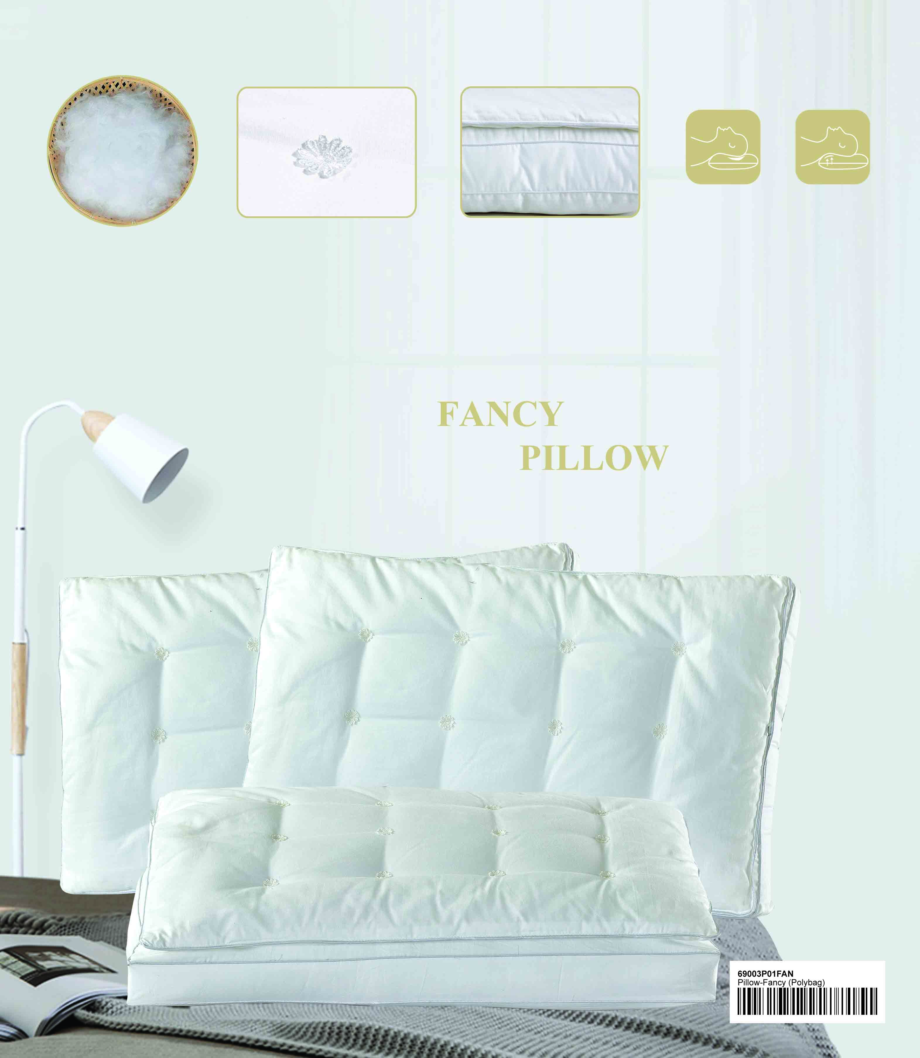 PROFESSOR LUXURY PILLOW-FANCY COTTON (50x75 cm)-ULTRA SOFT 