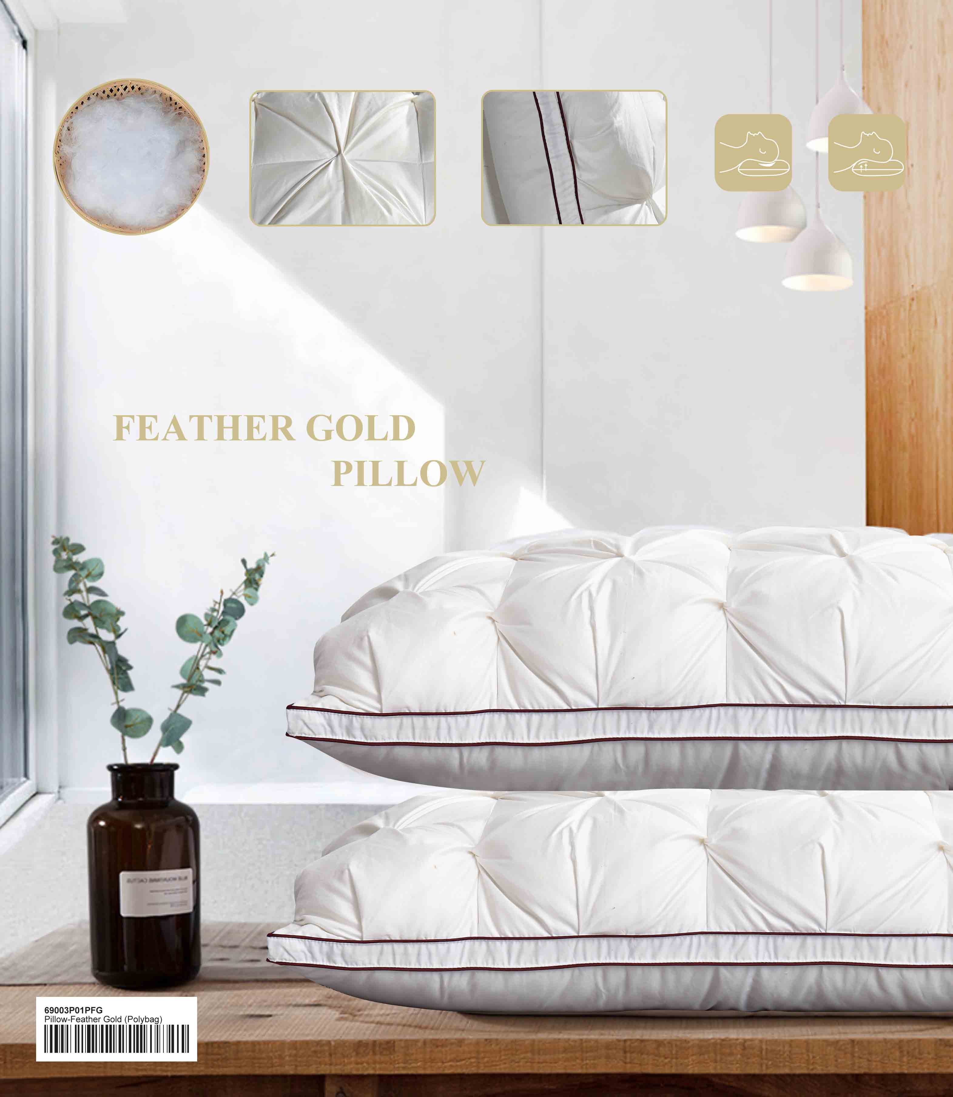 Pillow-Feather Gold (50*75 CM ) MEDIUM_SOFT