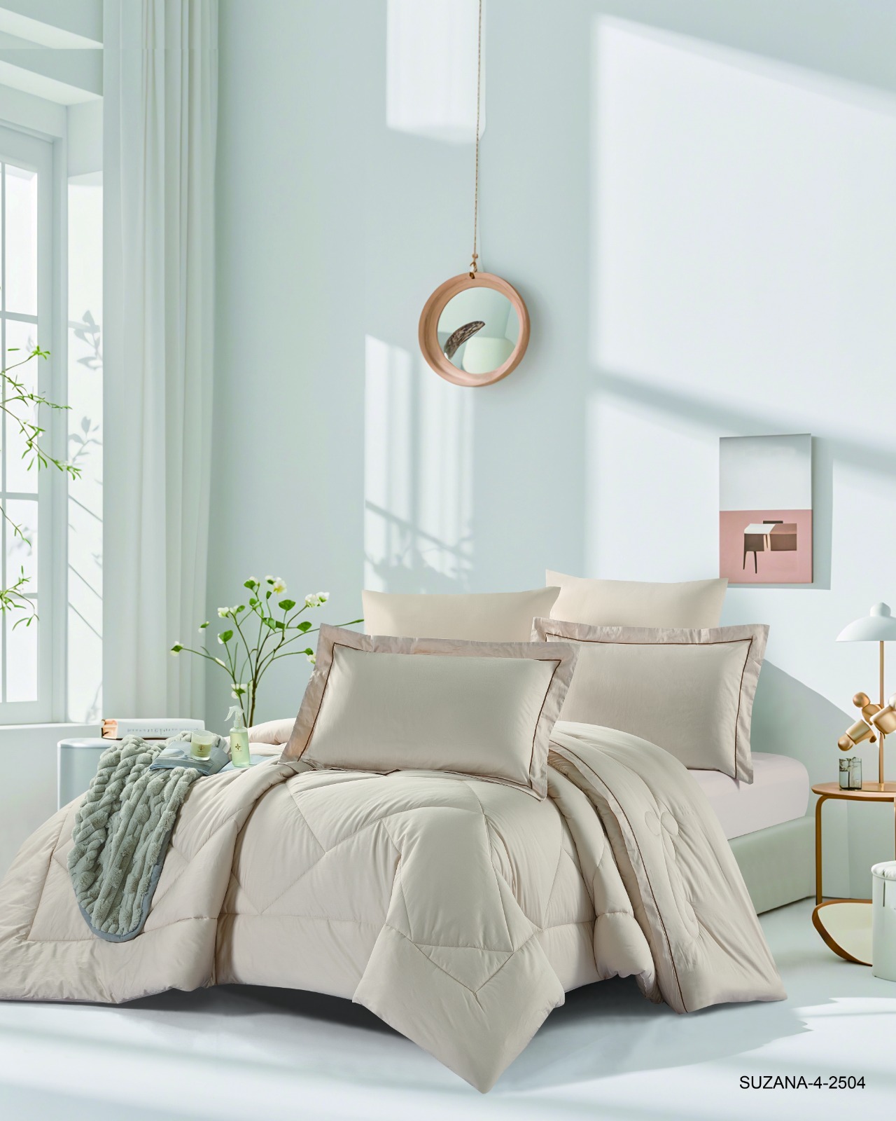Premium Single 4-Piece Comforter Bedding Set – 100% Cotton | 300 Thread Count