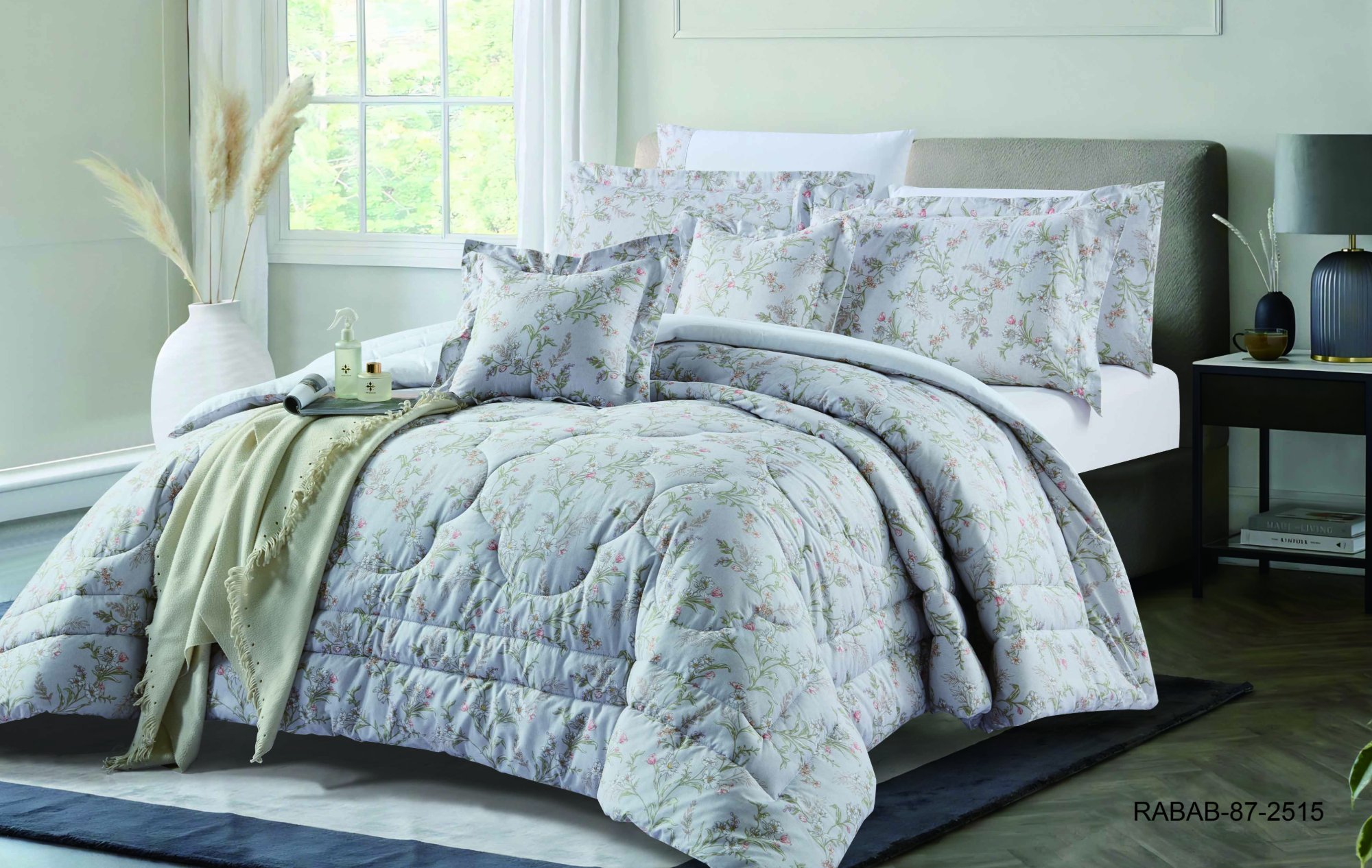 8-Piece Luxury Cotton Bedding Set with Silky Comforter – Ultra Cool & Soft
