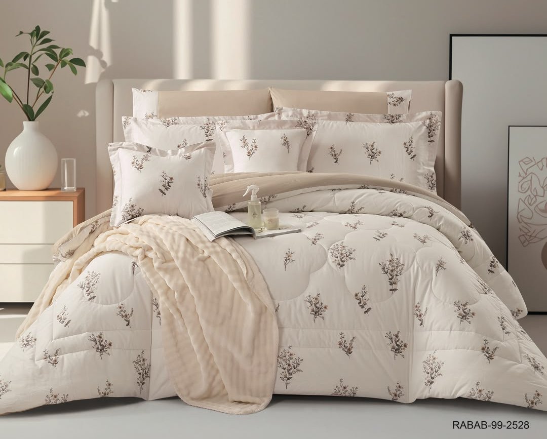 8-Piece Luxury Cotton Bedding Set with Silky Comforter – Ultra Cool & Soft