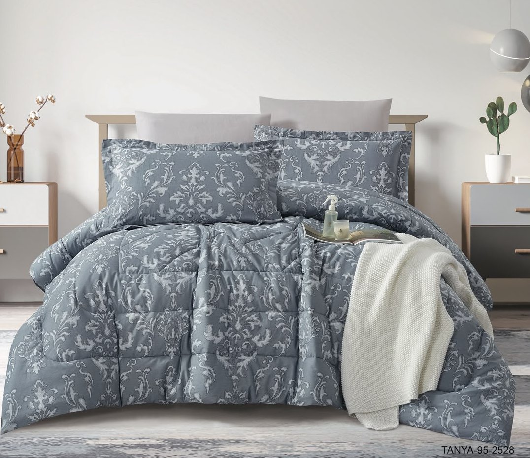 100% Cotton Comforter Set – 4-Piece Single Bed Bedding