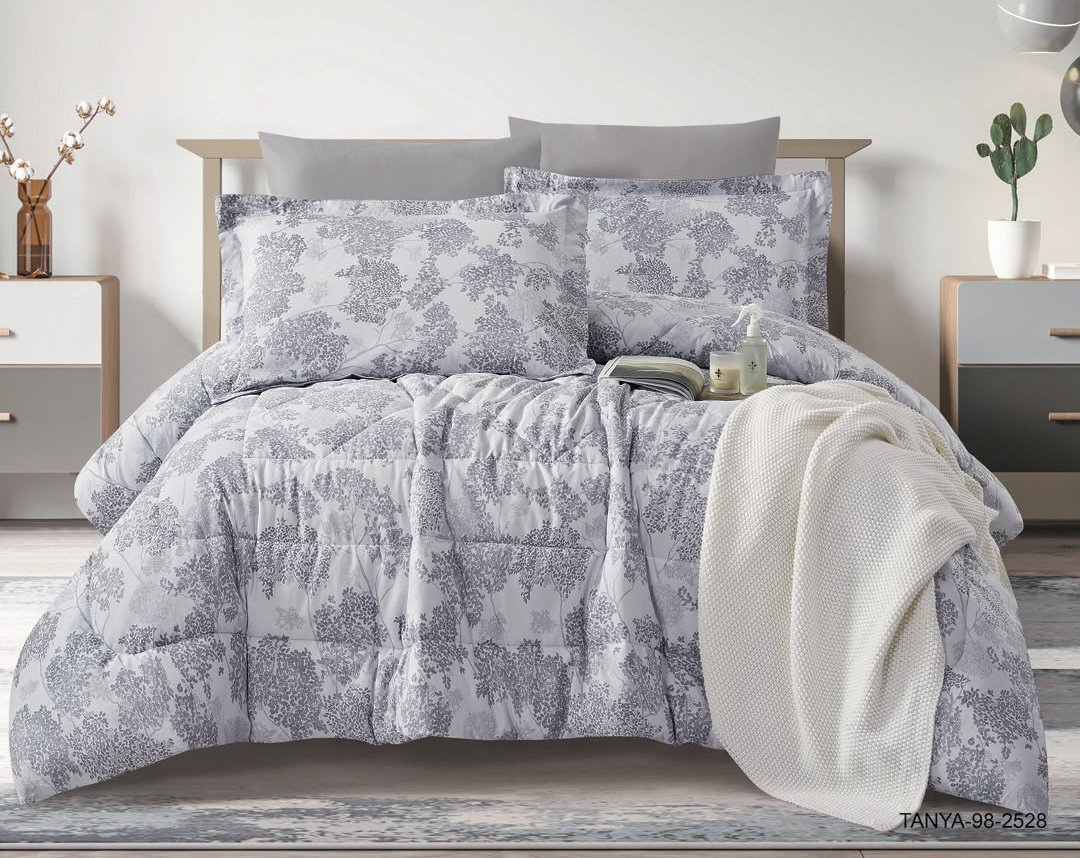 100% Cotton Comforter Set – 4-Piece Single Bed Bedding