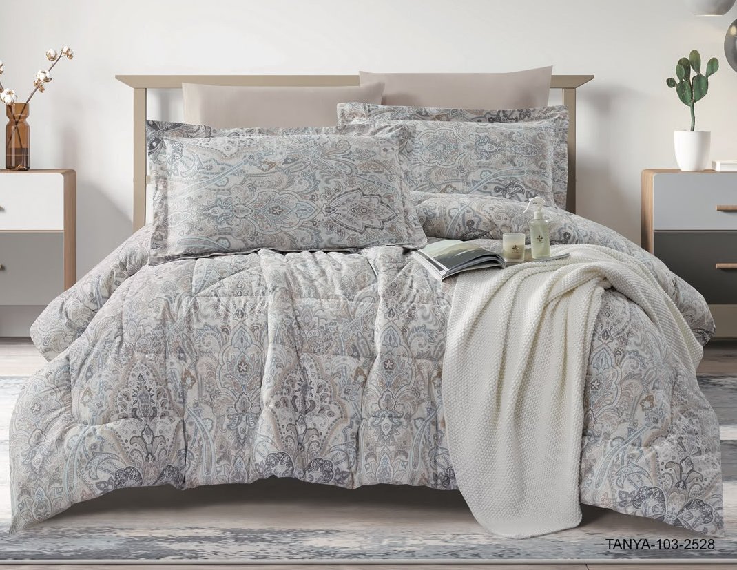 100% Cotton Comforter Set – 4-Piece Single Bed Bedding