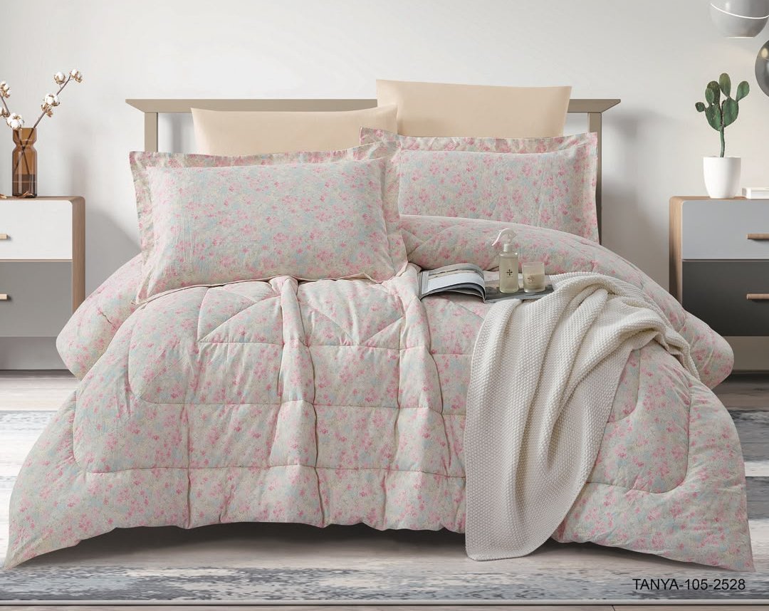 100% Cotton Comforter Set – 4-Piece Single Bed Bedding
