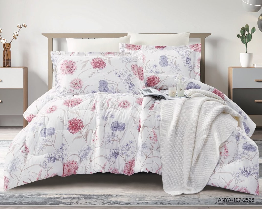 100% Cotton Comforter Set – 4-Piece Single Bed Bedding