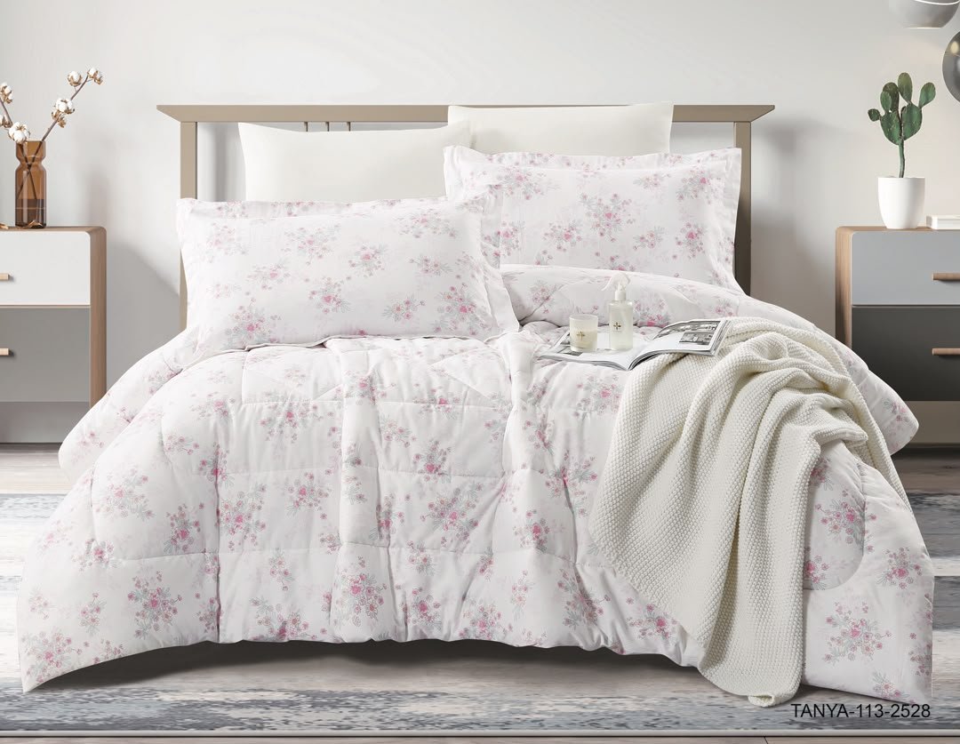 100% Cotton Comforter Set – 4-Piece Single Bed Bedding